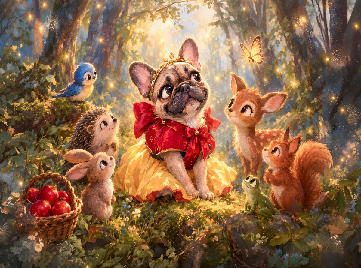 Epische Fantasy Französische Bulldogge Abenteuer Puzzle Kollektion mit Comicszenen