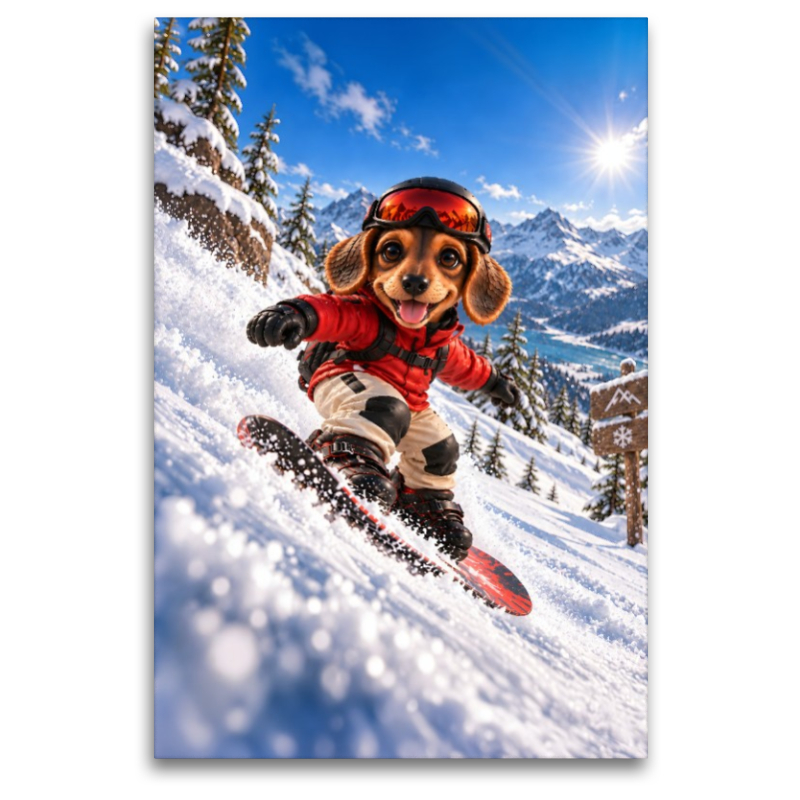 Dackel Lui – Snowboarder
