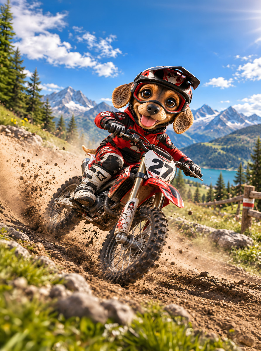 Dackel Lui – Motocross Racer