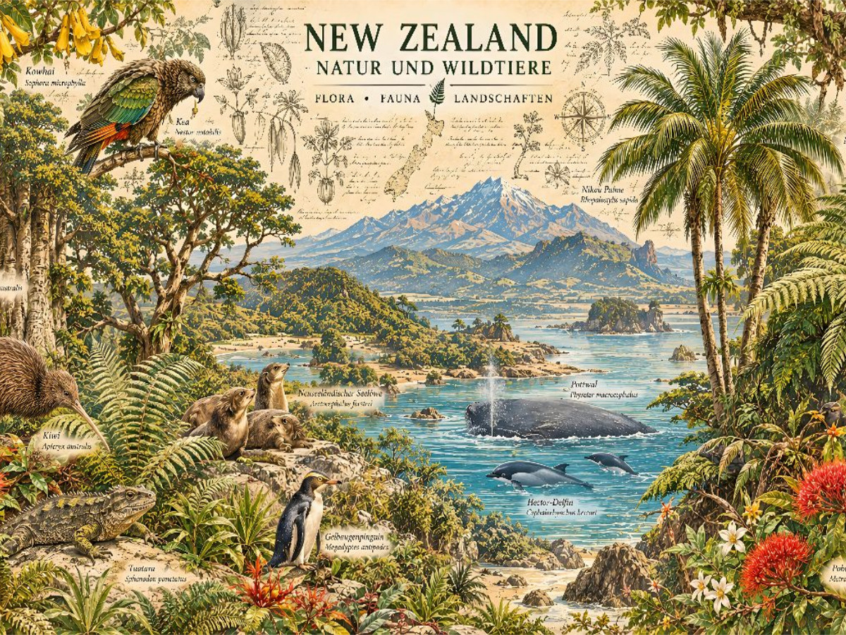 Naturhistorischer Atlas von Neuseeland