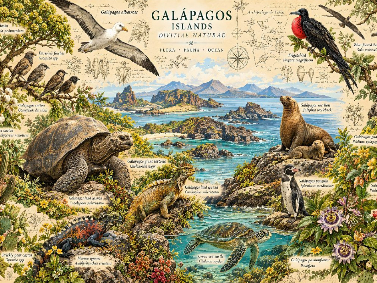 Naturhistorischer Atlas von Galapagos