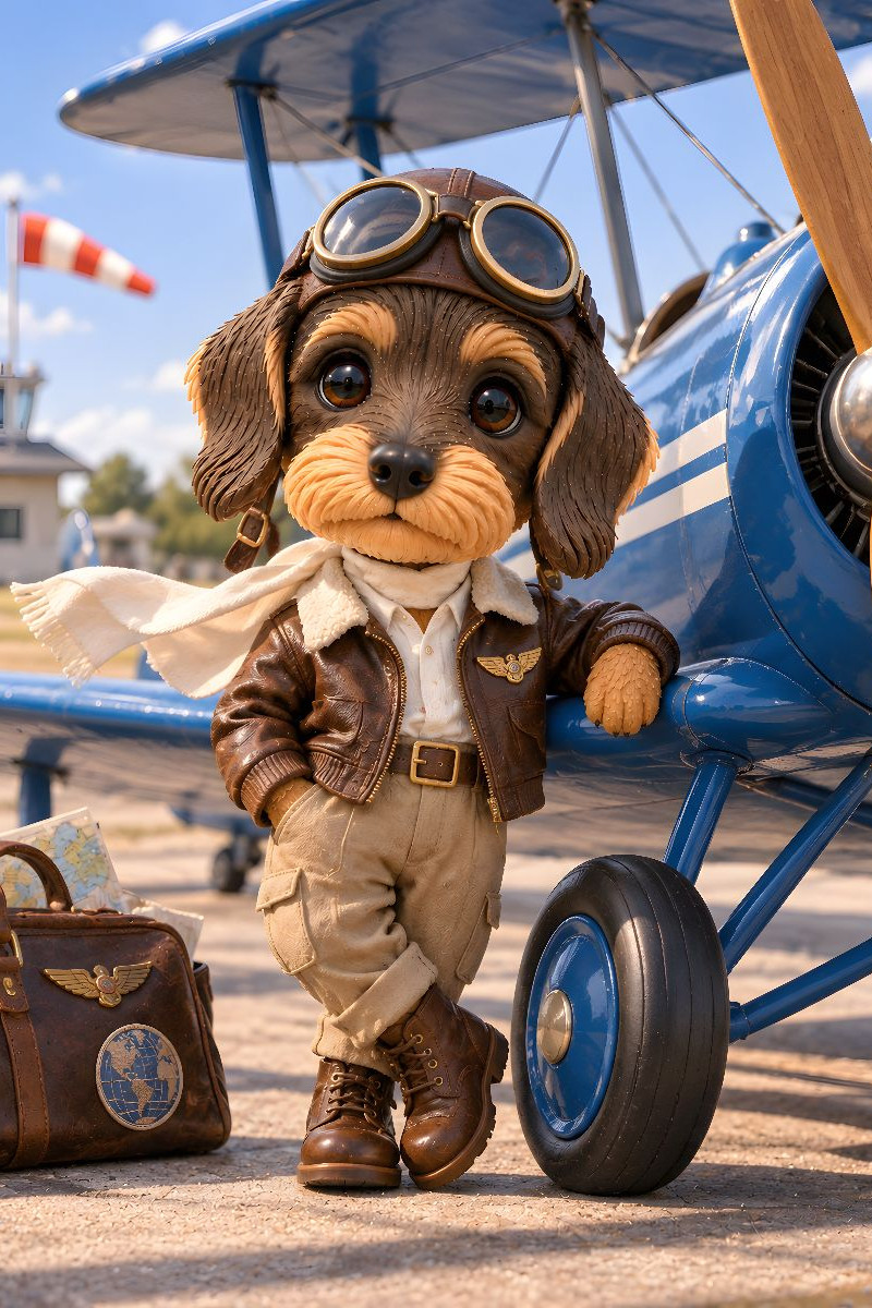 Motte als Pilotin