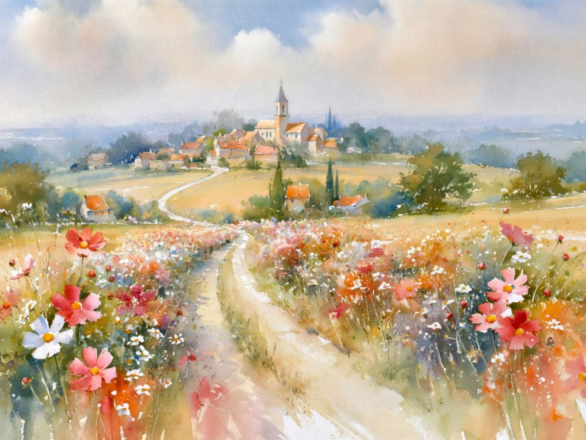 Ein Weg durch das Blumenmeer