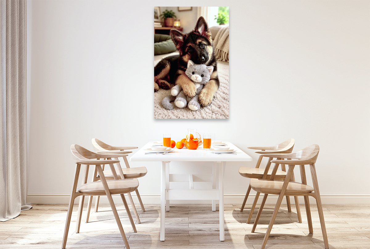 Schäferhund mit Katze