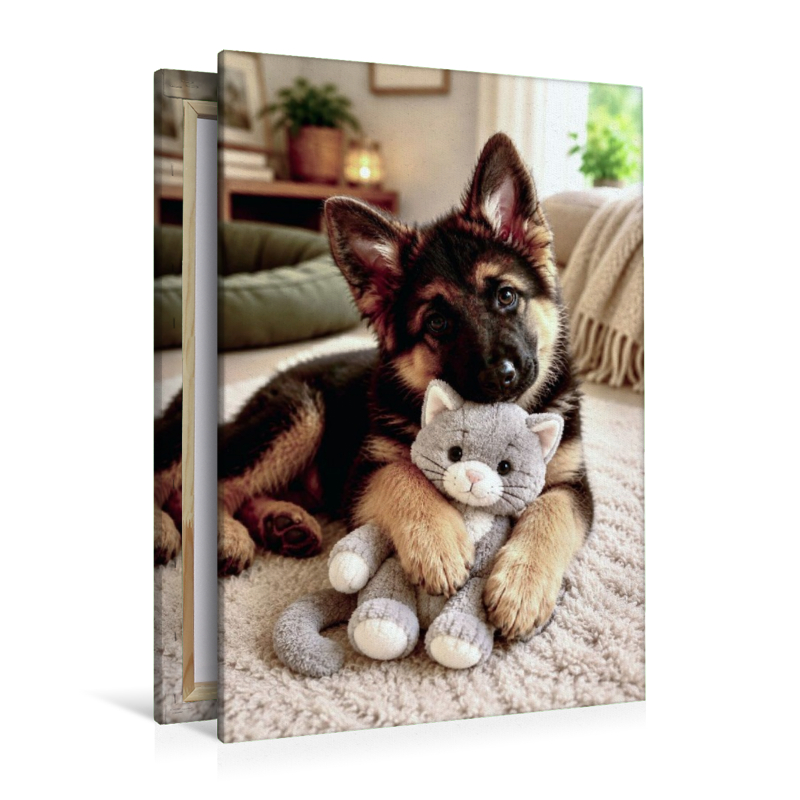 Schäferhund mit Katze