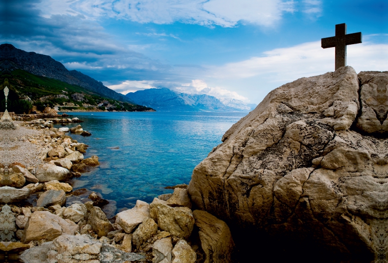 Adriatische Küste bei Split in Croatien