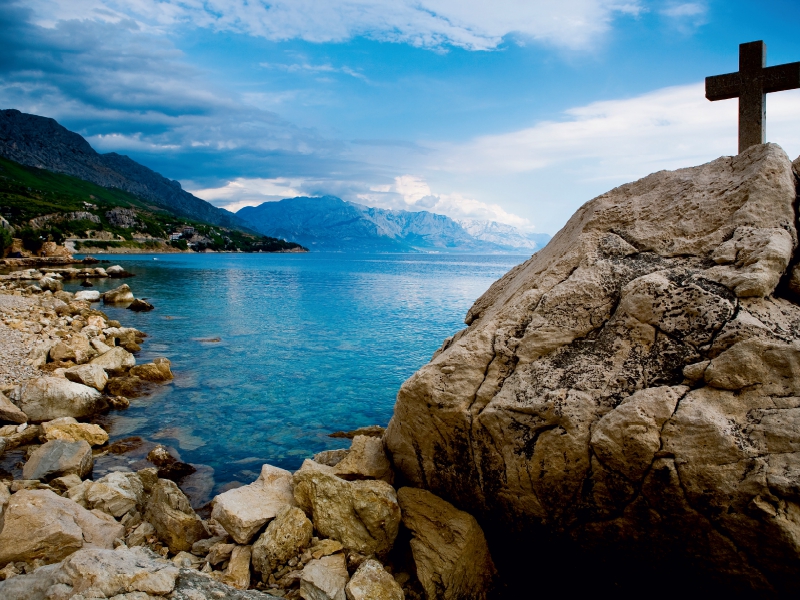 Adriatische Küste bei Split in Croatien