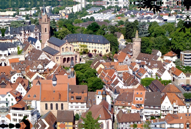 Blick auf den Marktplatz Weinheims