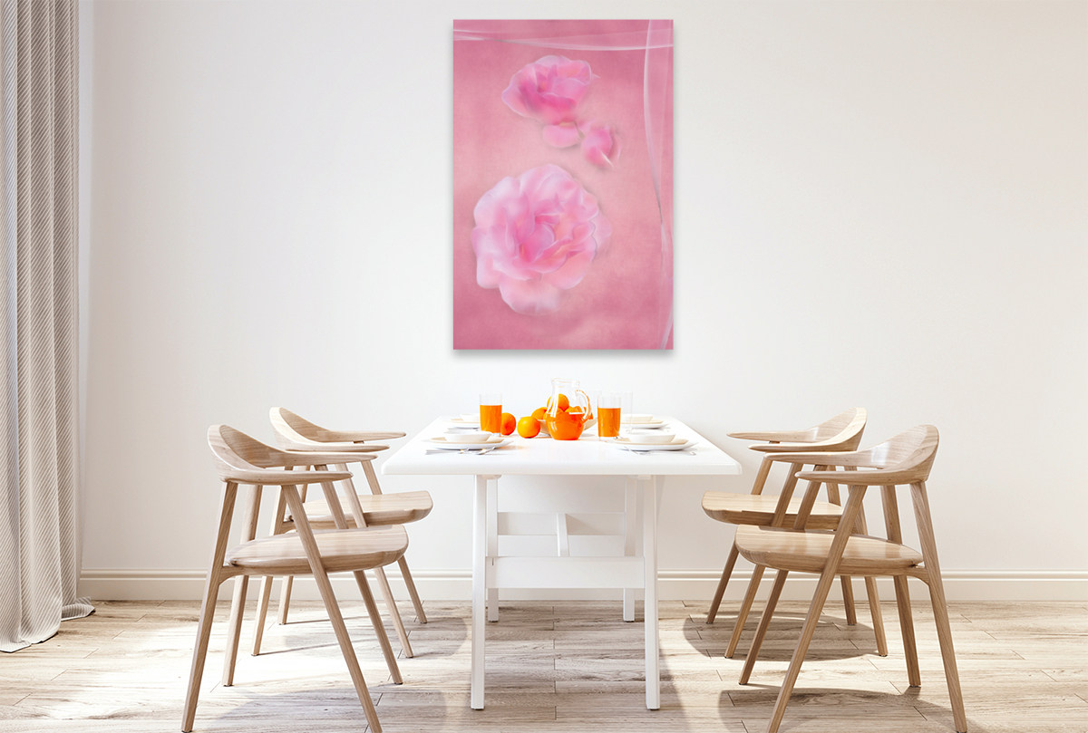 Die zarten Rosenblüten
