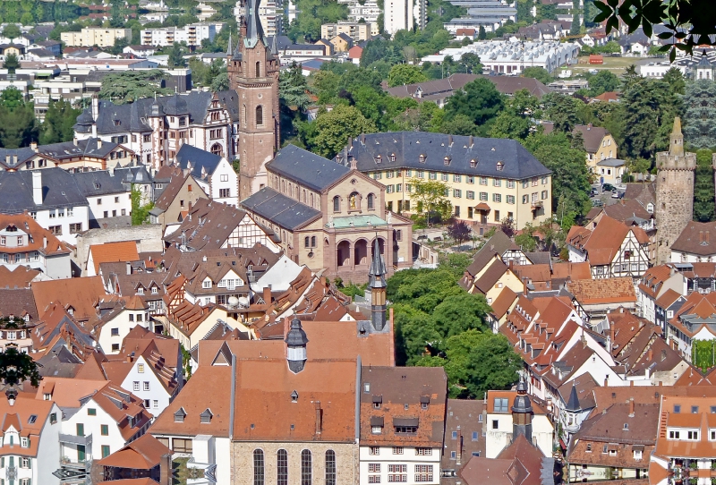 Blick auf den Marktplatz Weinheims