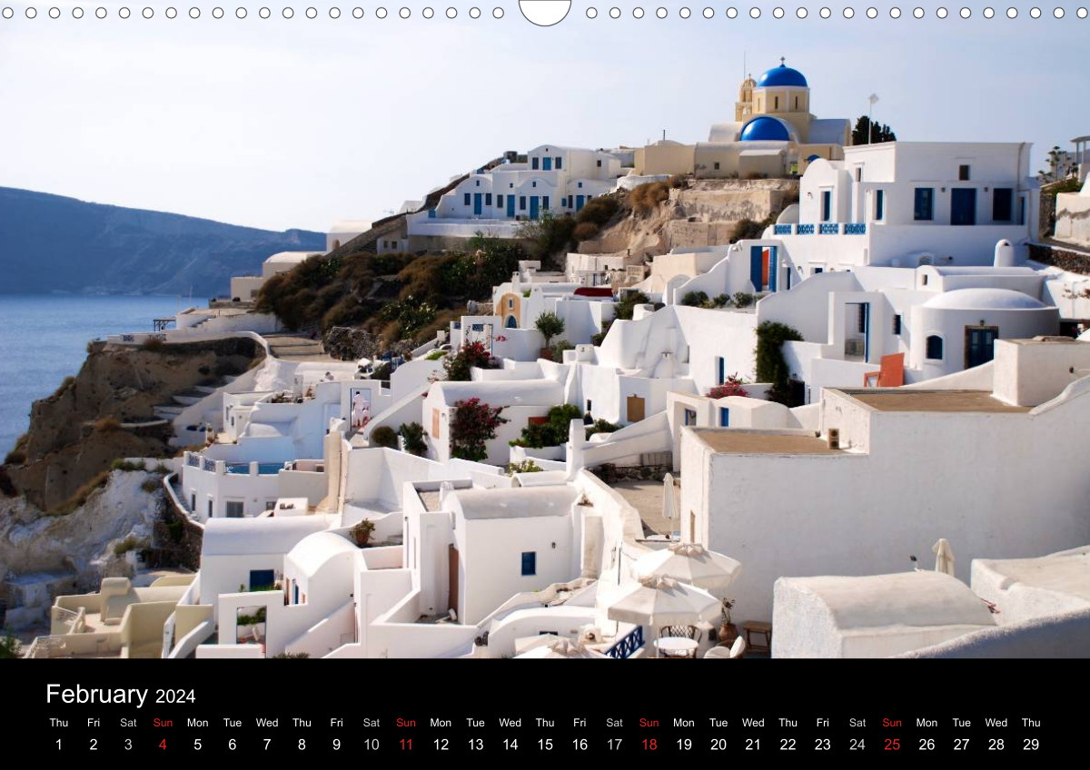 Santorini Calendar 2024 (with Lights)