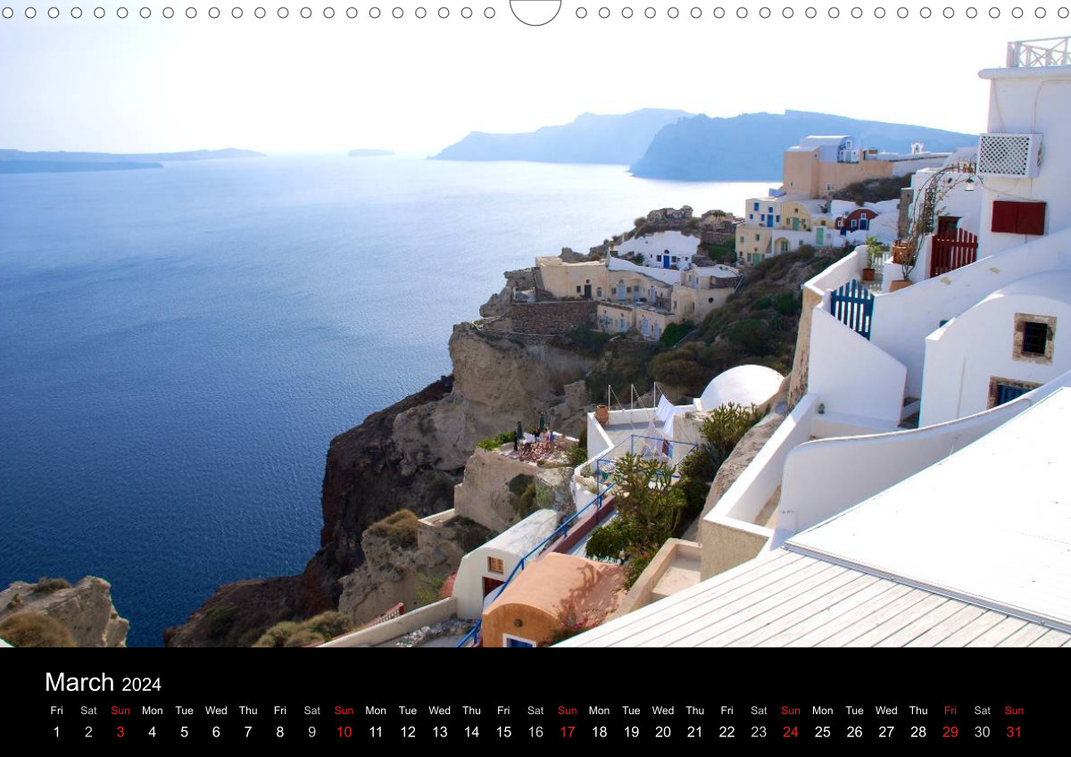 Santorini Calendar 2024 (with Lights)