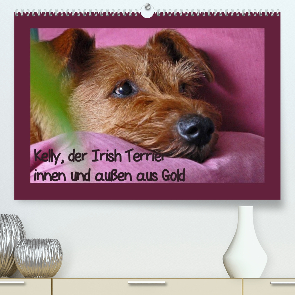 Kelly, der Irish Terrier - innen und außen aus Gold