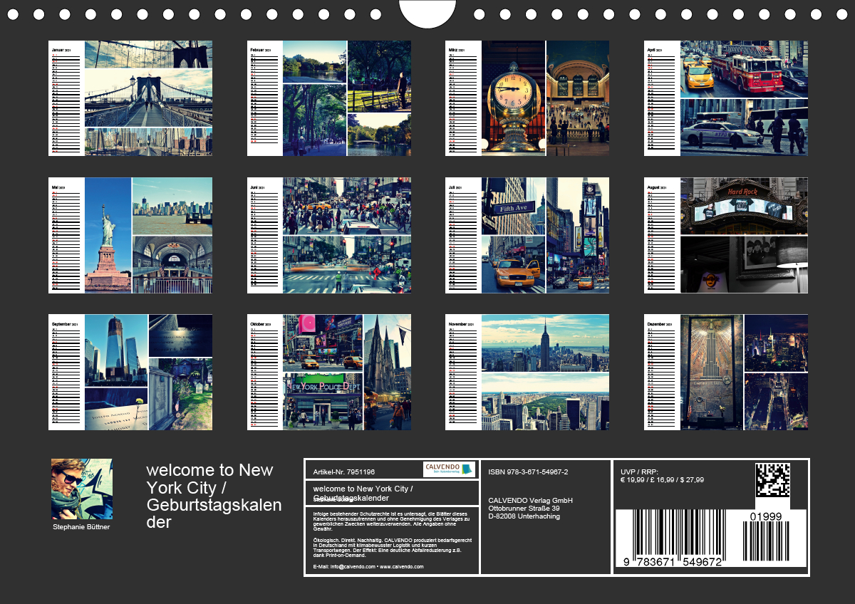 Welcome To New York City Geburtstagskalender Calvendo
