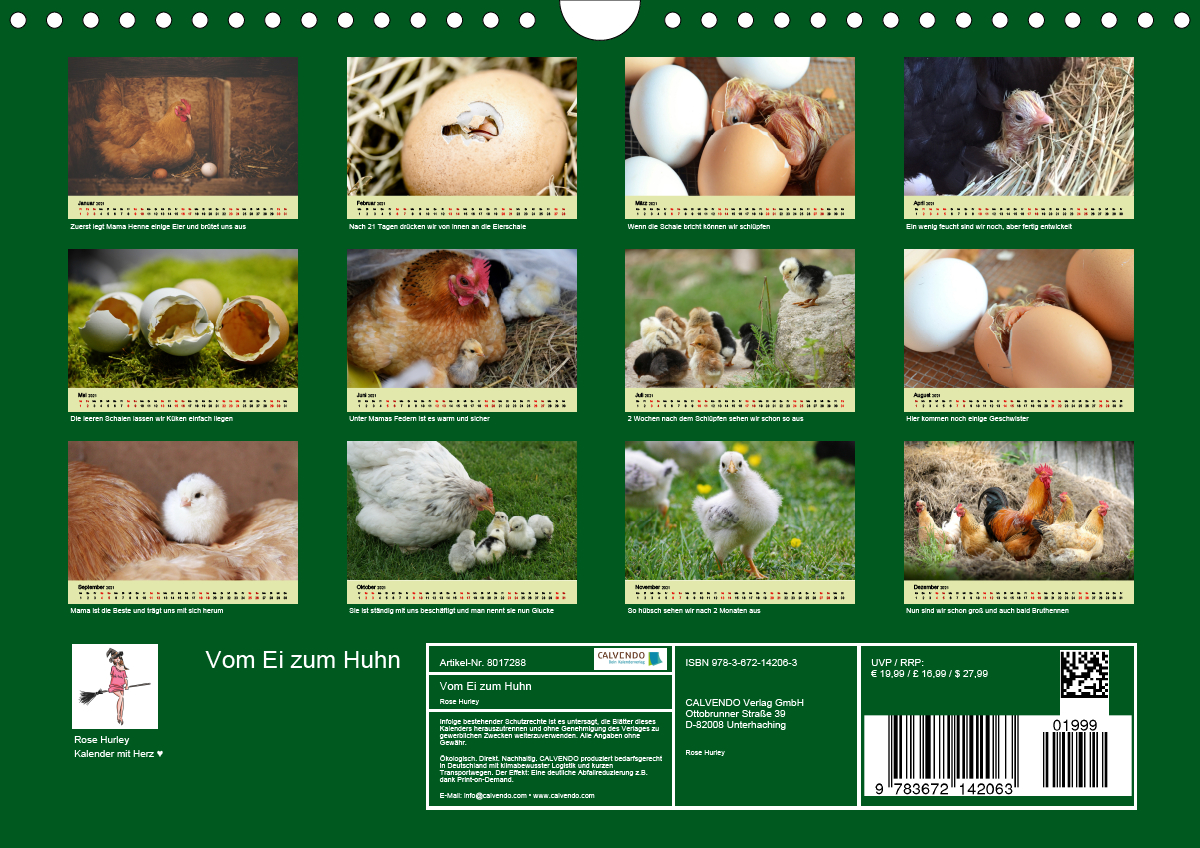 Vom Ei zum Huhn. Die Entwicklung von Küken CALVENDO Vom Ei zum Huhn. Die Entwicklung von Küken CALVENDO
