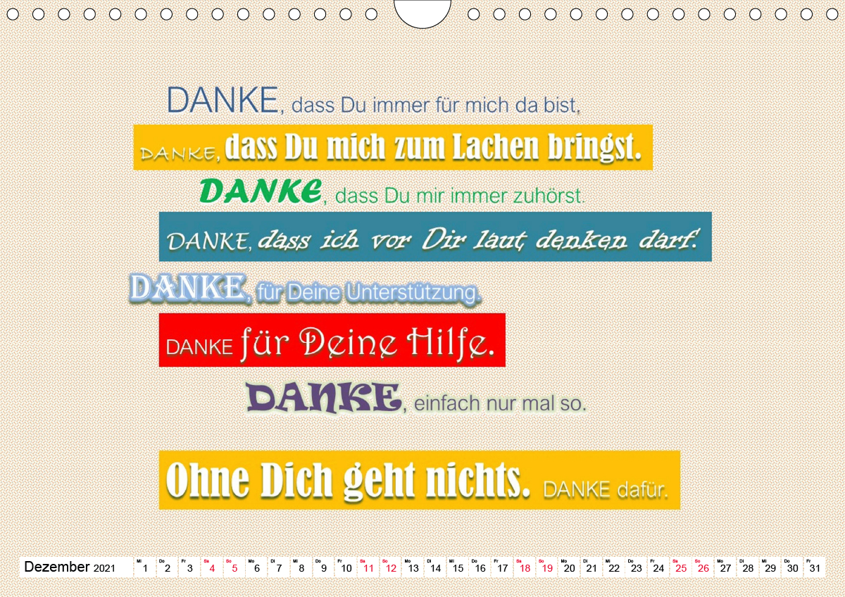 Zitate und Sprüche DANKE sagen, einfach so CALVENDO