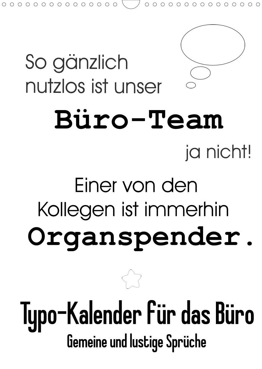 TypoKalender für das Büro. Gemeine und lustige Sprüche CALVENDO
