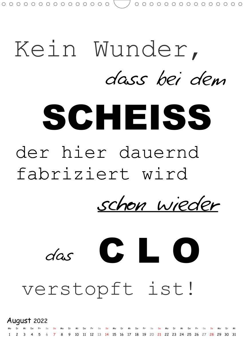 TypoKalender für das Büro. Gemeine und lustige Sprüche CALVENDO