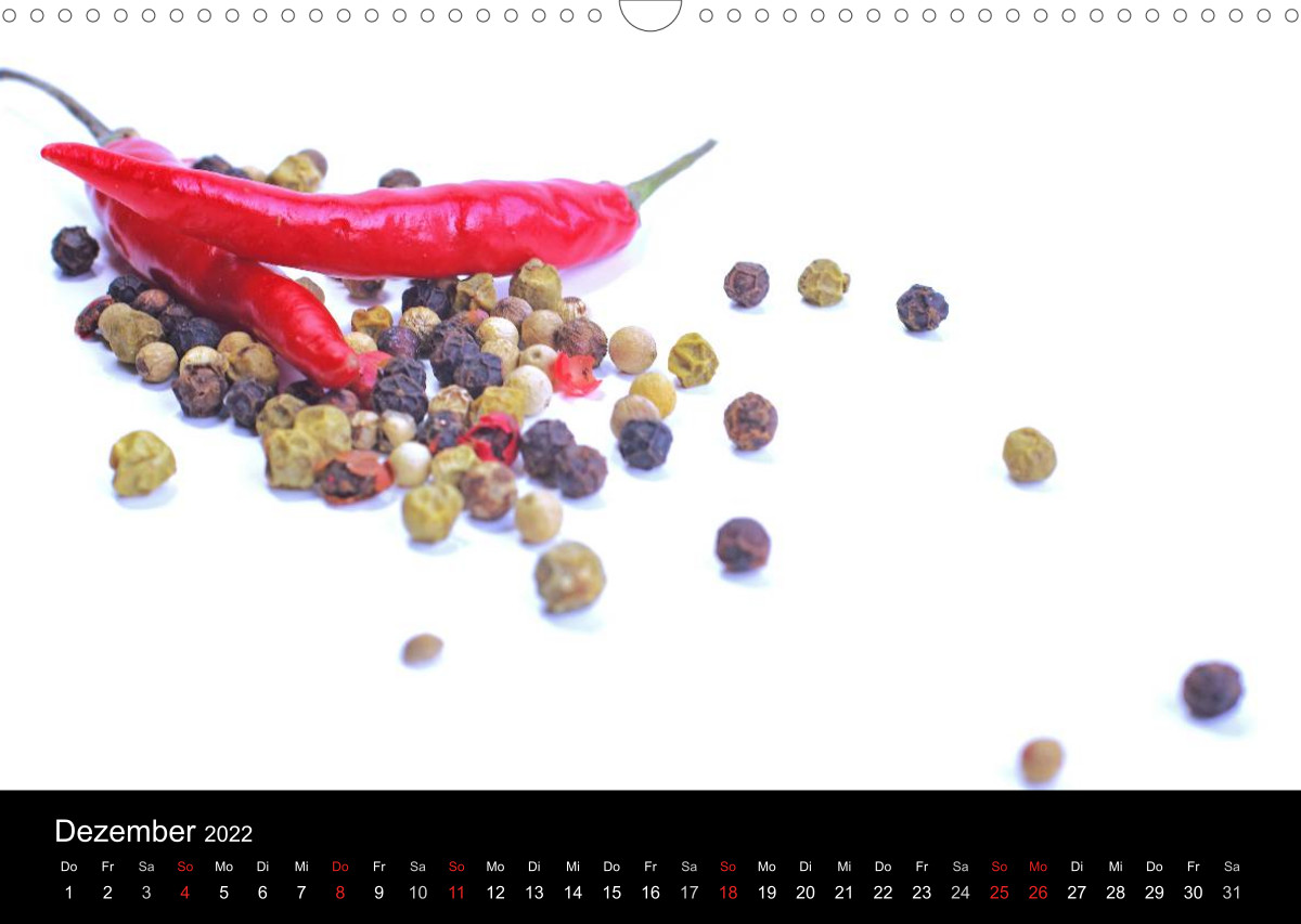 Hot Chili Küchen Kalender österreichisches Kalendarium - CALVENDO