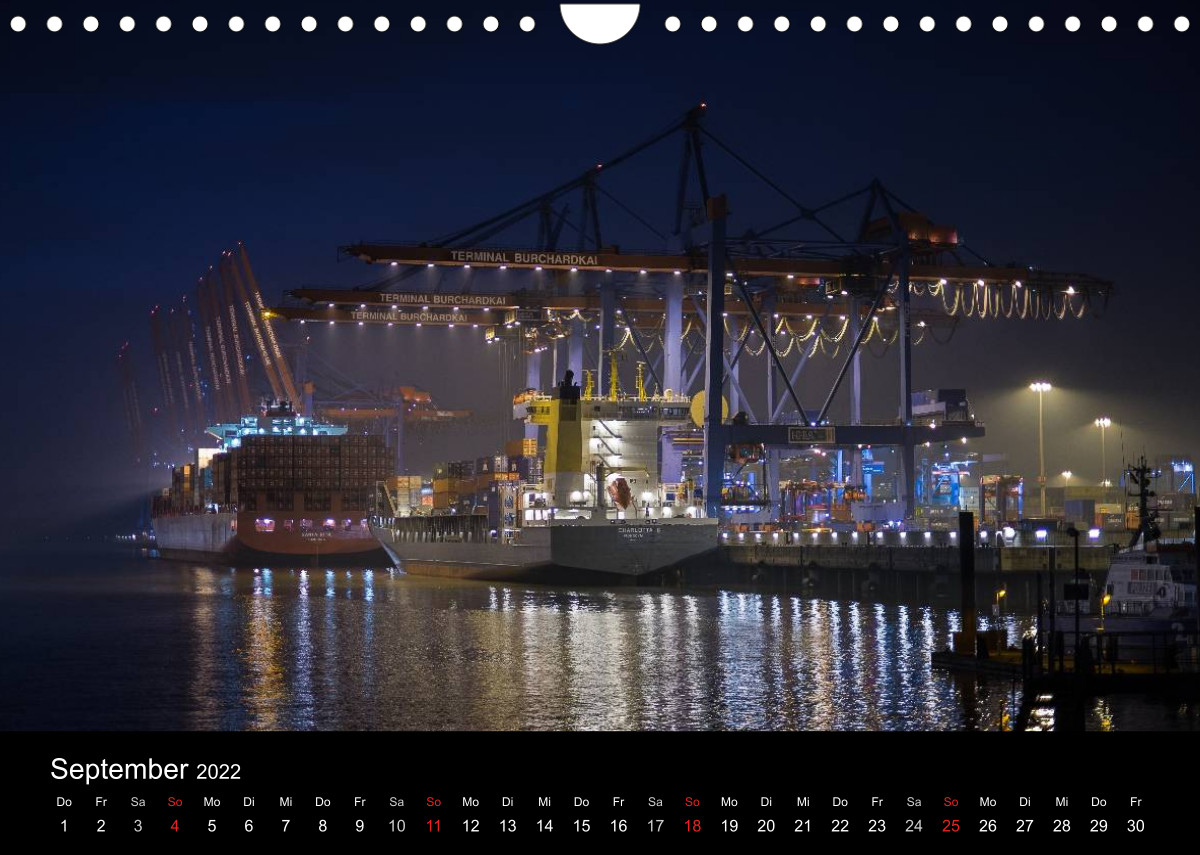  Der  Hafen Hamburg  bei Tag und Nacht CALVENDO