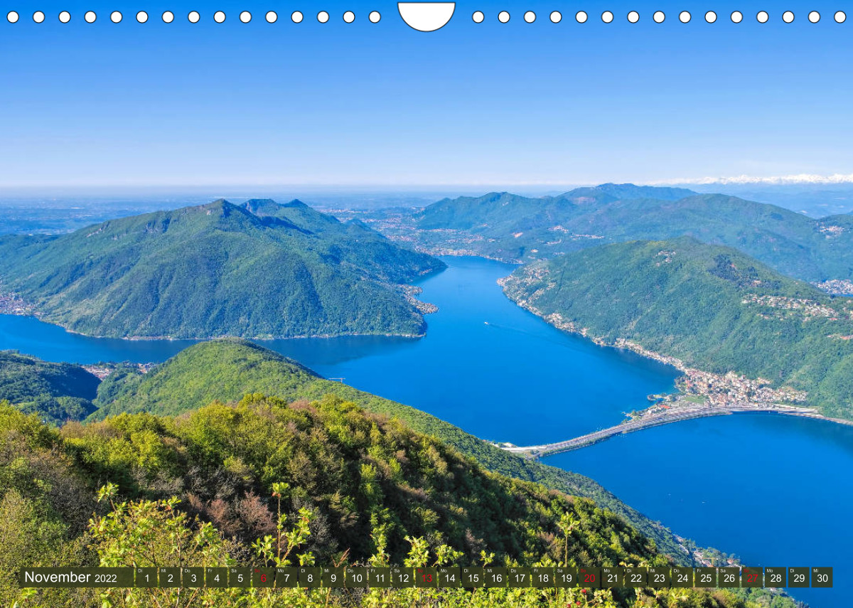 Luganer See Zwischen Schweizer und Italienischen Alpen CALVENDO