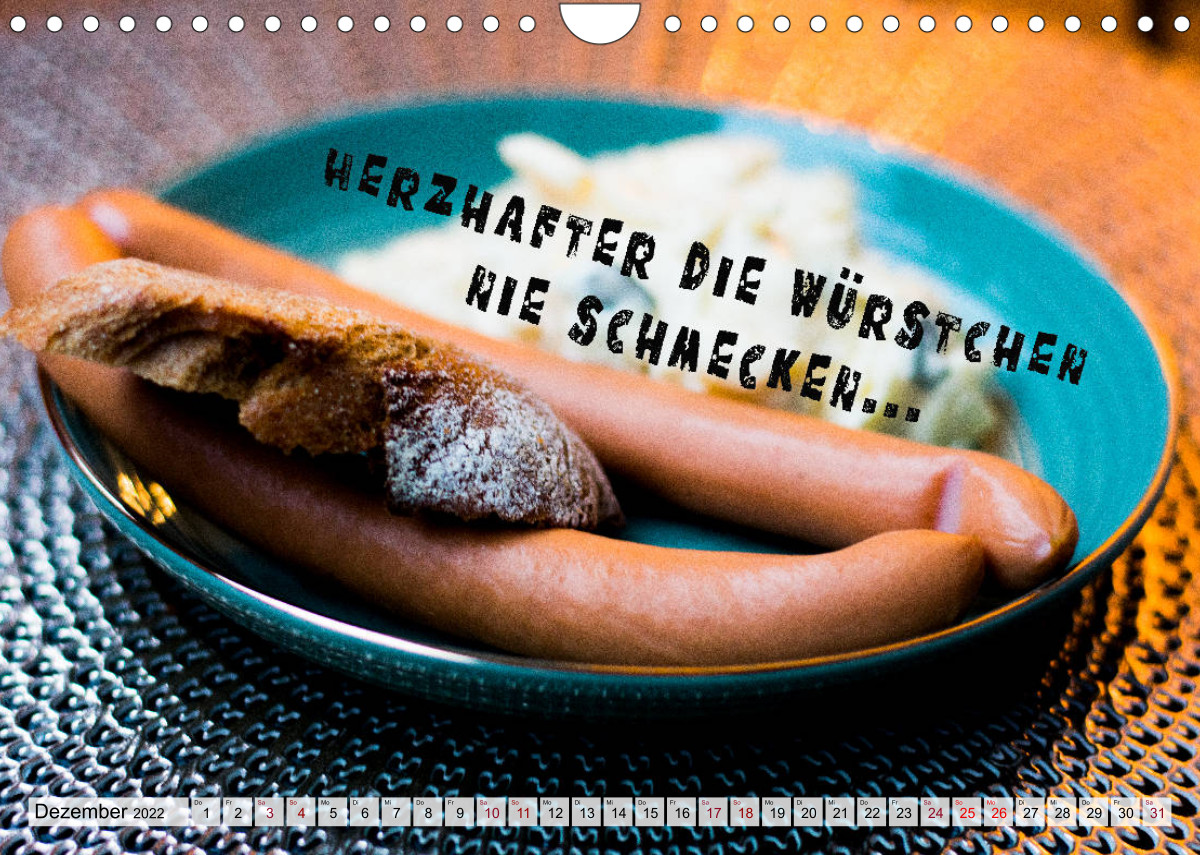 Wurstkalender. Es geht um die Wurst. - CALVENDO