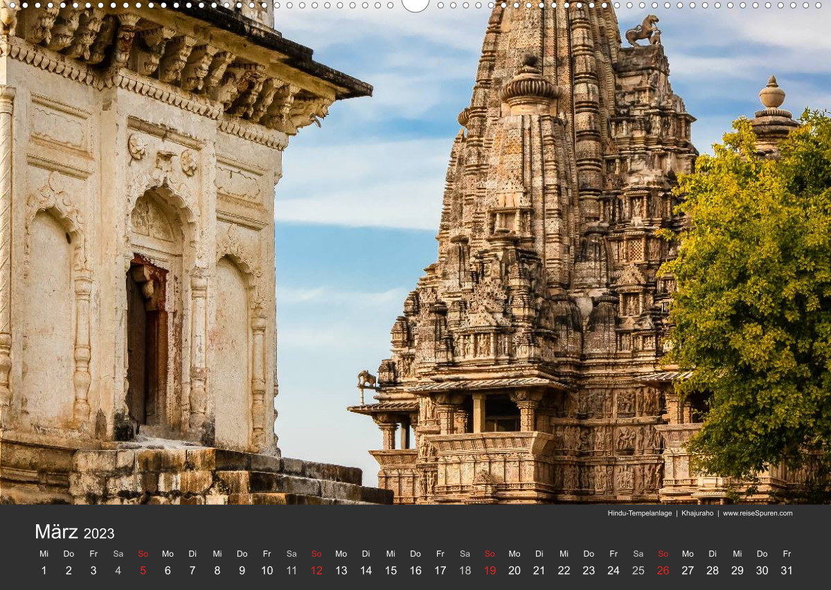 Calvendo Calendrier — Indien 2023 Tempel, Tiger und Paläste, Kalender 2023