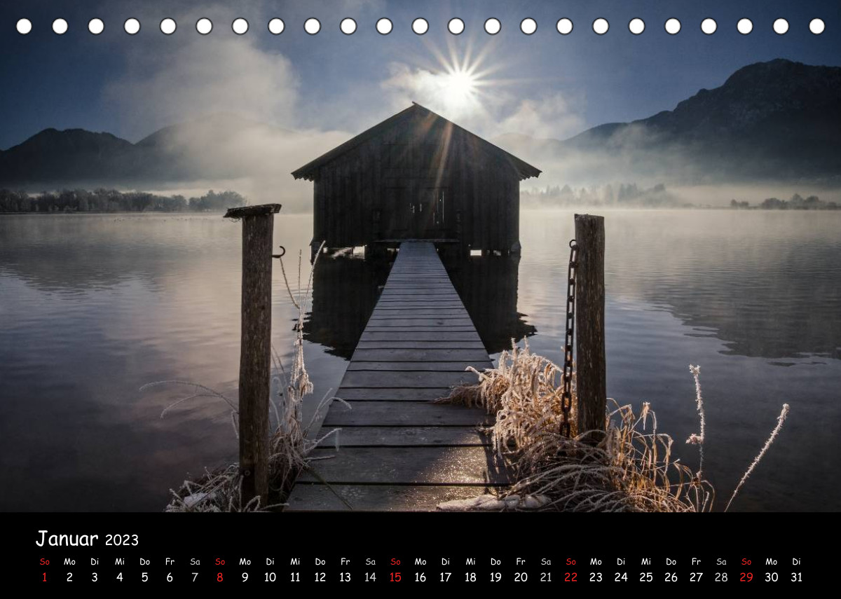 Calvendo Kalender — Faszination Stege und Hütten an Seen im bayerischen 