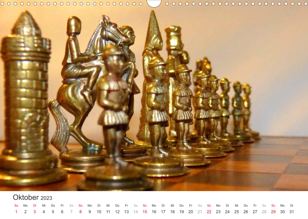 Calvendo Kalender — Schach 2023. Impressionen von Figuren und Spielen 