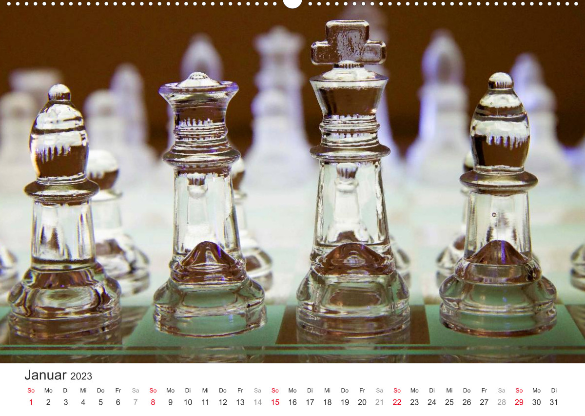 Calvendo Kalender — Schach 2023. Impressionen von Figuren und Spielen 