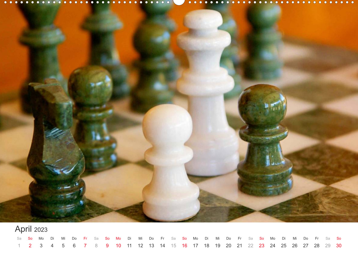 Calvendo Kalender — Schach 2023. Impressionen von Figuren und Spielen 